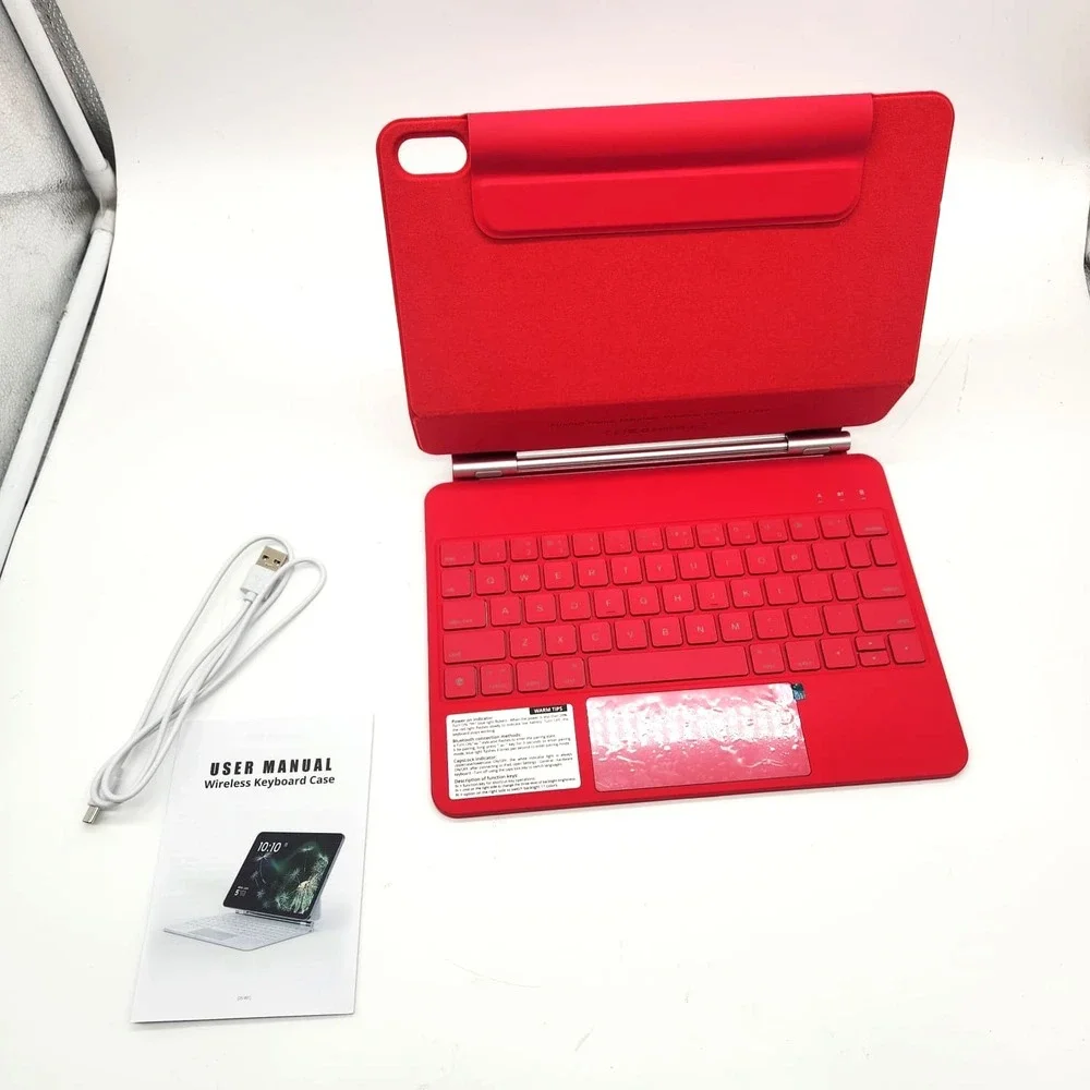 Azalea Red iPad 11th 10th Gen Keyboard Case‎ with Backlit Keys & Touch Trackpad